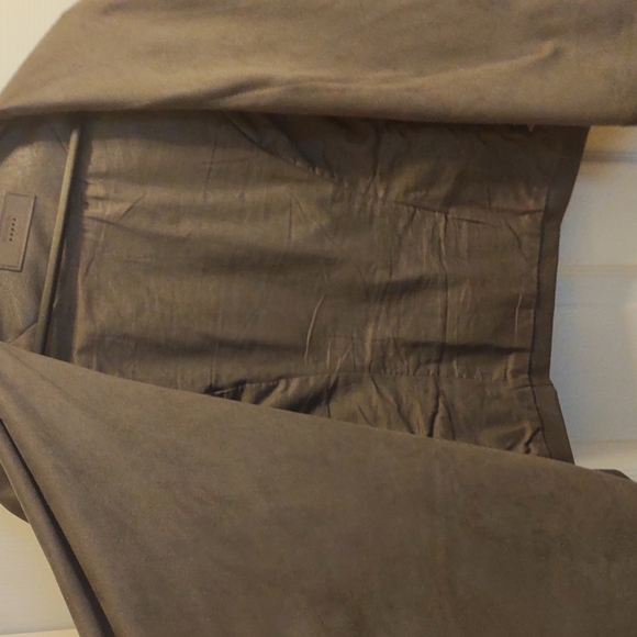 NEW! Asymmetrical Moto Drape Front Zip-Up Faux Leather/Suede Jacket - Picture 7 of 16